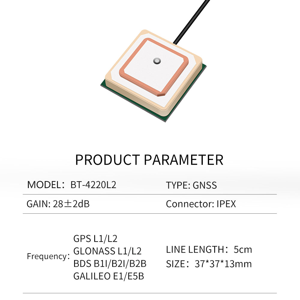Beitian GNSS high gain M9N dual-band RG147 IP67 GPS built-in active antenna BT-4220 Beitian GNSS high gain M9N dual-band RG147 IP67 GPS built-in active antenna BT-4220
